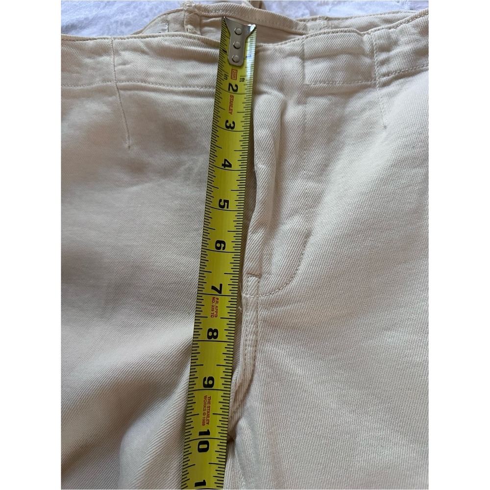 Pilcro Lace-Up Wide Leg Crop Pants Cream Hemp Cotton Blend Size 27 - Picture 11 of 12